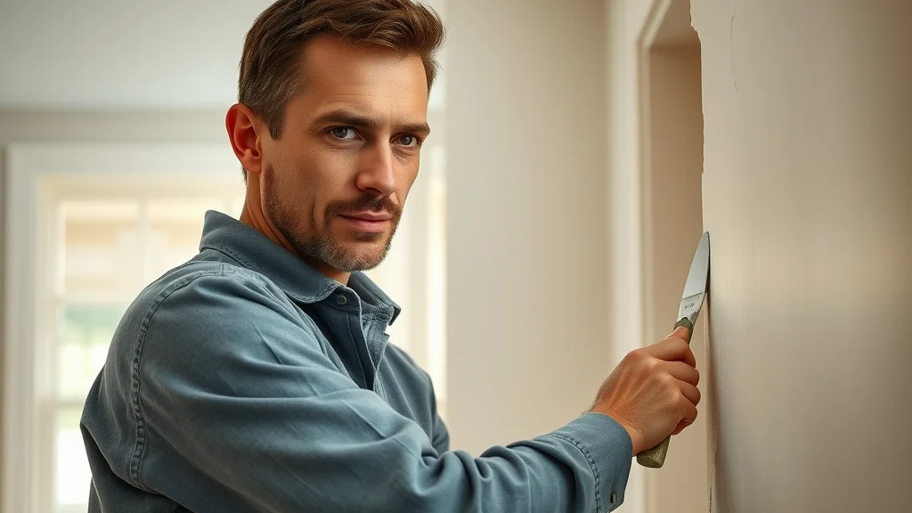 drywall repair in lexington sc - Professional painter performing detailed drywall repair, photorealistic Lexington home