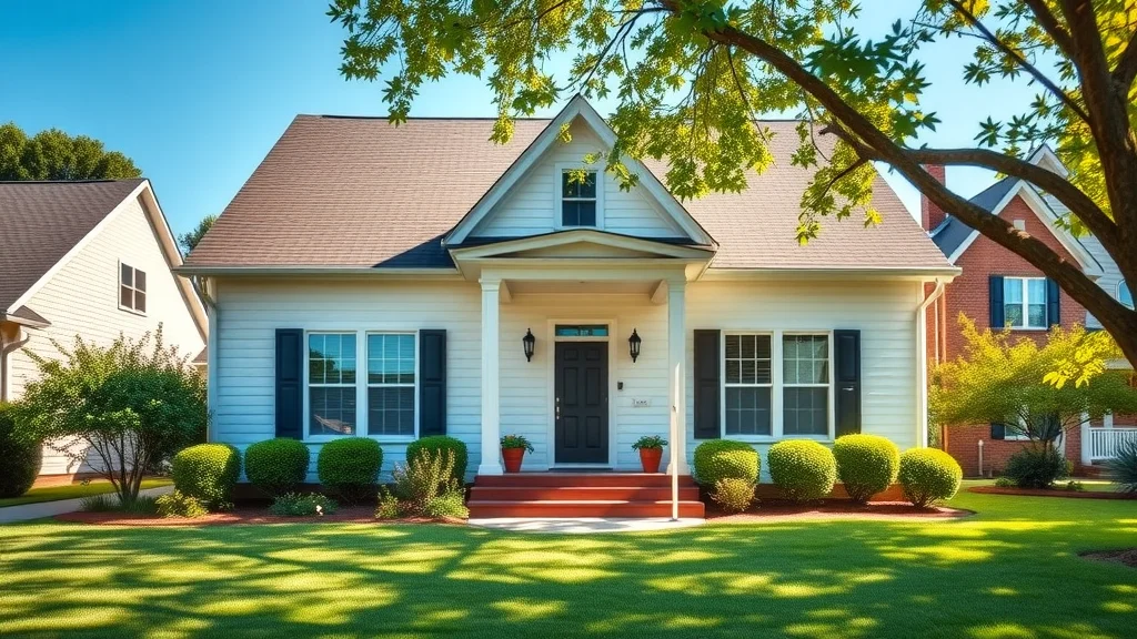 residential painting Columbia photorealistic exterior of a family home in a leafy Columbia, SC neighborhood with fresh paint and a manicured lawn