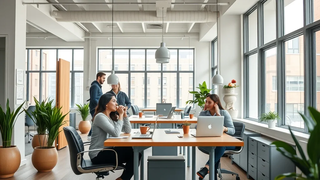 Employees enjoying a freshly painted modern office in Columbia SC