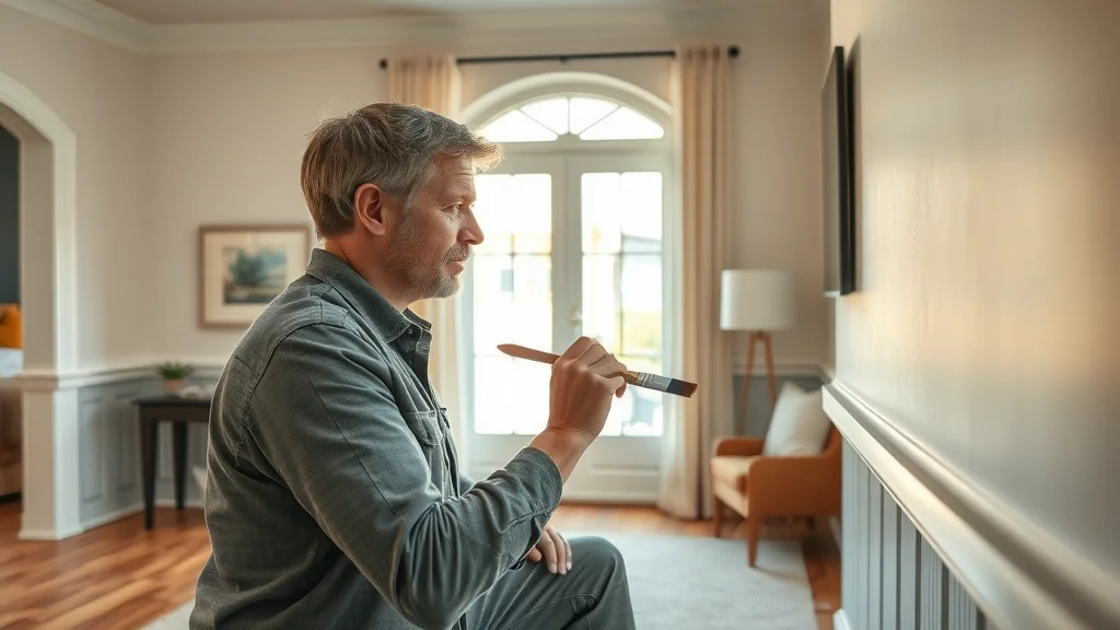 Painter using precision brushwork on interior trim - detail-oriented interior painting services