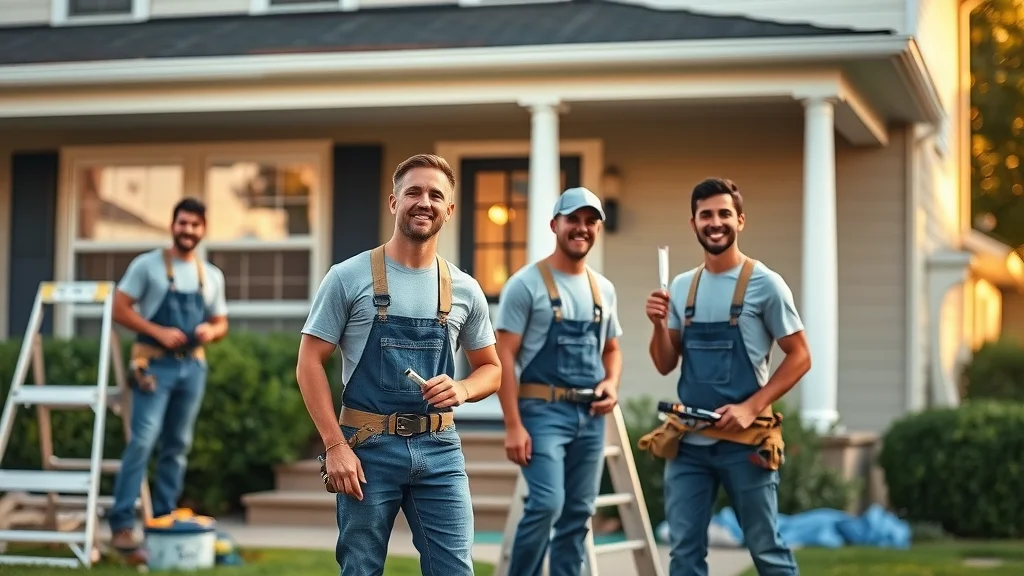 painting company skilled crew painting exterior trim of a Columbia SC home with professional gear and clean finish