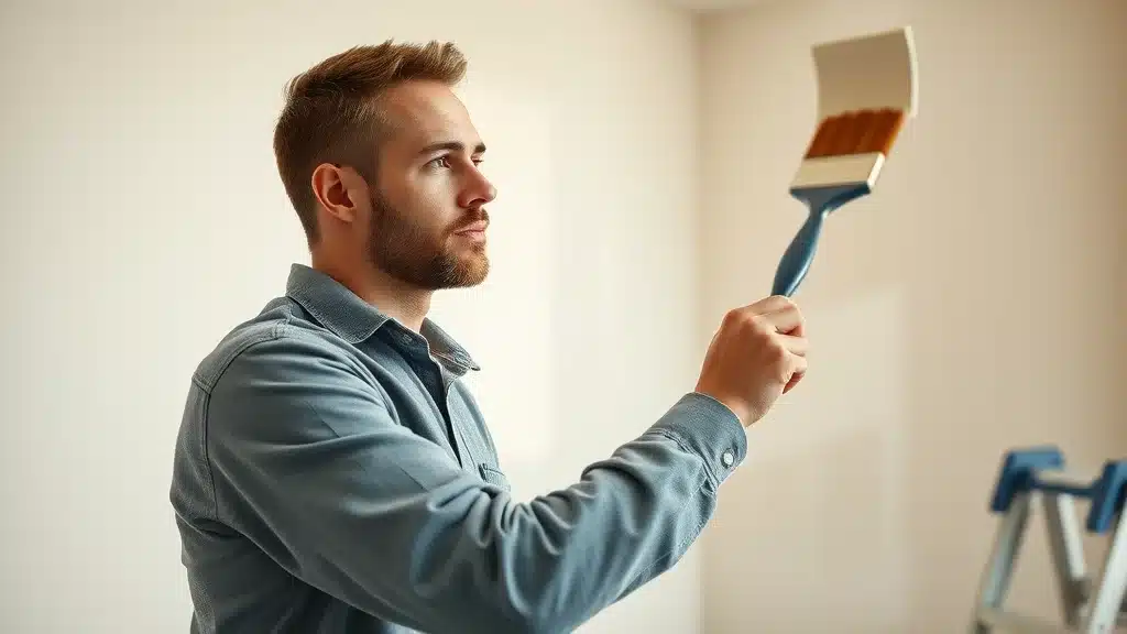 Professional painter meticulously painting a home interior in Columbia SC for a flawless finish.