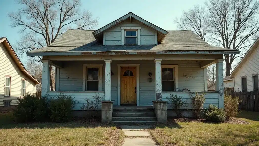 Worn and faded home exterior needing fresh paint in Columbia SC