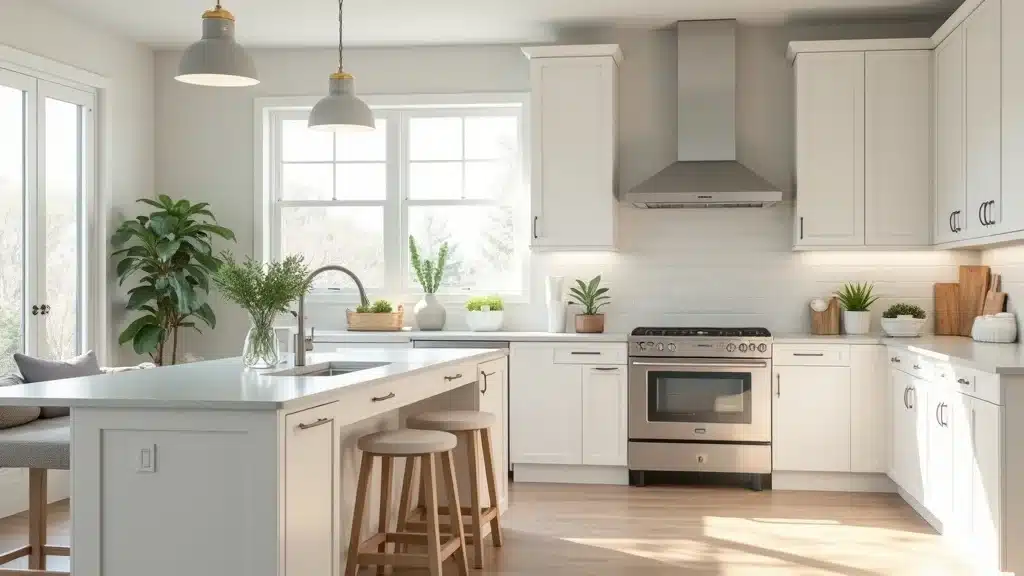 Bright, welcoming Columbia SC kitchen with fresh neutral painted walls