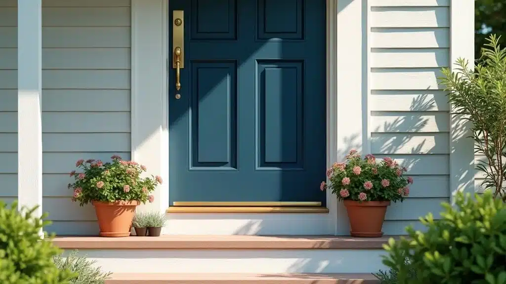 Freshly painted front door and entryway for curb appeal in Columbia SC