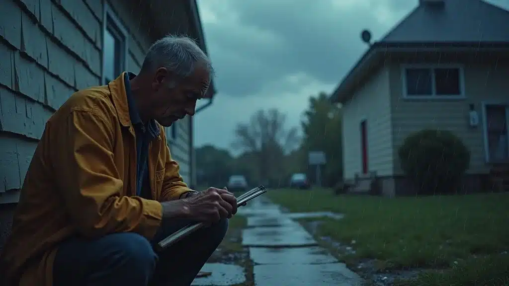 Concerned painter pauses painting during sudden rainstorm, paint job impacted by unexpected weather in columbia sc