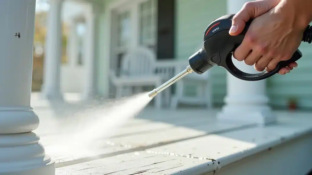 Pressure washing for exterior painting in Columbia SC, prepping for a fresh coat