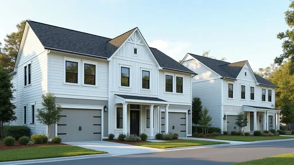 Modern Columbia SC home exteriors with stylish neutral paint colors increasing curb appeal
