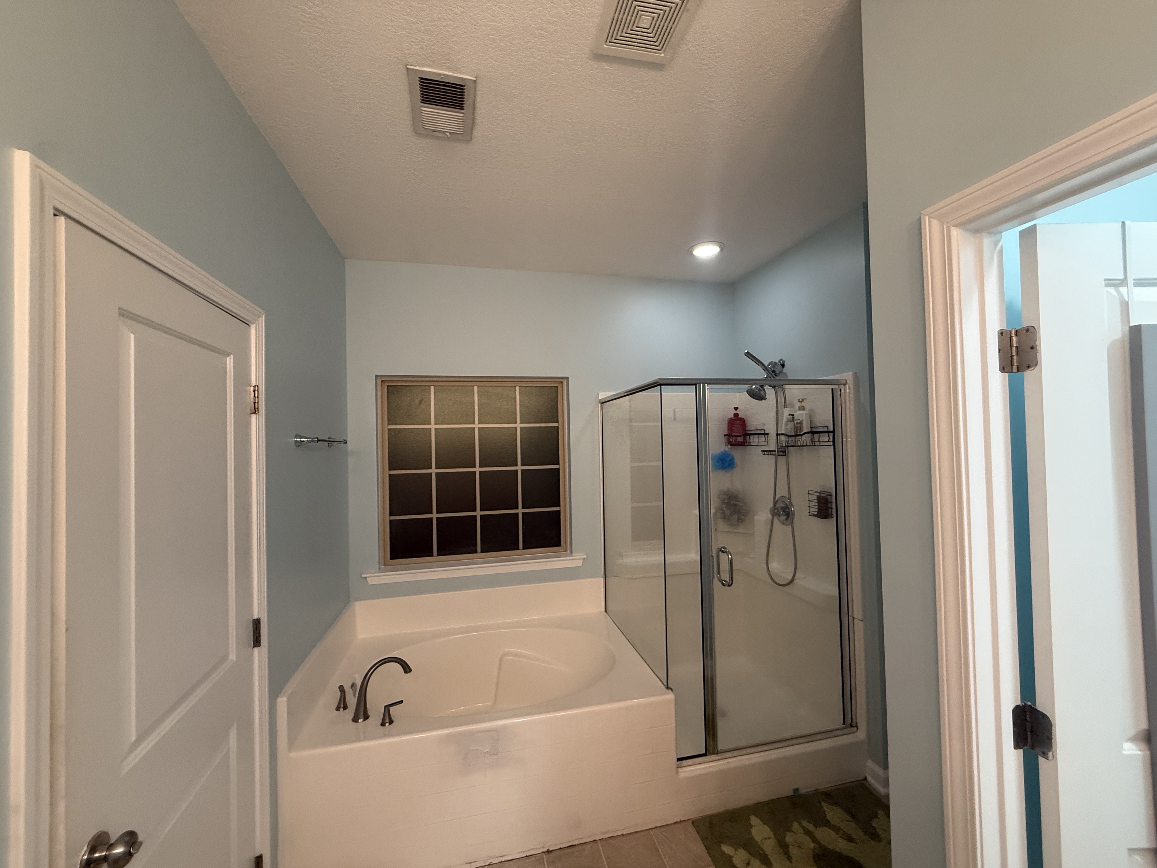 Lake Murray bathroom after repaint in soft blue